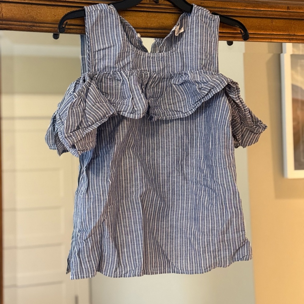 Blue Striped Women's off the shoulder Top